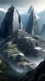 Placeholder: futuristic sci fi city, Machu Picchu