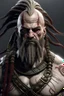 Placeholder: A white human with dreadlocks that is huge and has the same physique as kratos