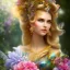 Placeholder: bright fairy, beautiful portrait, flowery landscape