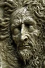 Placeholder: sculpture of a man face with curly hair decayed and rotting with grotesque proportions and imagery. abstract grotesqueries, detailed texture, surreal , biomechanical design, by hr giger and beksinski