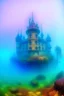 Placeholder: Istana yang tertutup kabut warna warni di bawah laut