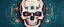 Placeholder: FLAT VECTOR LAYERED IMAGE OF CYBERNETIC SKULL PARTS IN A SCHEMATIC