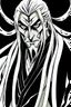 Placeholder: A manga-style portrait of a fierce male Shinigami from Bleach, tall and muscular, with wild silver-gray hair, steel-colored eyes, and a scar across his left brow and cheek. He wears a tattered captain's haori of the 11th Division, open kimono revealing a dragon claw tattoo on his chest, and metallic claws on his forearms. He smirks defiantly, standing in a dynamic pose with silver reiatsu swirling around him.