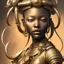 Placeholder: Sango fantasy, fantasy magic, intricate, sharp focus, illustration, highly detailed, digital painting, concept art, matte, art germ and Paul Lewin and Kehinde Wiley, masterpiece silver elephant head bronze Buddha Asian African girl nice breast Hawaiian hair turquoise golden waves