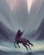 Placeholder: A centaur majestically galloping through the dense forest in the style of Doug Hyde , fantastical landscape, soft strokes , mythology portrait, classic illustrated digital design