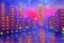 Placeholder: City near trees, sci-fi, Photography, hyperrealism, hd, claude monet impressionism retrowave painting