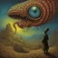 Placeholder: Mimes behold the conqueror worm, neo surrealism, by Igor Morski, by Zdzislaw Beksinski, fantastical lovecraftian, alcohol oil painting, glowing colors.