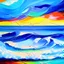 Placeholder: ocean wavers!! Neo-impressionism expressionist style oil painting :: smooth post-impressionist impasto acrylic painting :: thick layers of colorful textured paint.