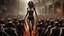 Placeholder: a horrifying female banshee leading an army of rotting zombies through burning city. the naked truth. fantasy setting. h.r. giger. armor melted into the skin. blood. intense horror. blind terror. scared to death. a masterpiece, fantasy concept art, dynamic lighting, hyperdetailed, intricately detailed, deep color, Unreal Engine, volumetric lighting, Epic cinematic brilliant stunning intricate meticulously detailed dramatic atmospheric maximalist digital matte painting