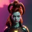 Placeholder: Pretty cyber woman, redhair, sci-fi, rounded face, black, gold, brown, samurai style, retro, simetric, neon style, a lot of led lights, fog, rain, leather coat, vibrant color, highly detailed, art stations, concept art, smooth, unreal engine 5, god rays, ray tracing, RTX, lumen lighting, ultra detail, volumetric lighting, 3d, finely drawn, high definition, high resolution.