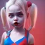 Placeholder: Cute baby character harley quinn, photo realistic, unreal engine, cinematic lighting 8k --v 4