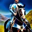 Placeholder: Ultra detailed fullbody Portrait in oil on canvas of Medieval Knight with plate armor riding a horse,extremely detailed digital painting, extremely detailed face, crystal clear eyes, mystical colors ,perfectly centered image, perfect composition, rim light, beautiful lighting,masterpiece ,8k, stunning scene, raytracing, anatomically correct by Seung Eun Kim and simon bisley and Caravaggio,16k