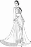 Placeholder: Coloring page for adults of a elegant fashion model woman wearing hindi dress, dynamic poses, full body portrait, thick and clean lines, clean details, no-color, no-turban, no-background, non color, non shading, no-grayscale, dynamic poses, full body portrait, thick and clean lines, clean details, no-color, no-turban, , non background, non color, non shading, no-grayscale, no color hair