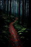 Placeholder: pathway leading into a Dark forest. fantasy