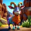 Placeholder: Cartoon eastern quol goat nyala alien hybrid,8k, high detail, smooth render, unreal engine 5, cinema 4d, HDR, dust effect, vivid colors