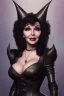 Placeholder: Joan Collins as evil queen in black leather, leather, busty, cleavage, angry, stern look. character design by cory loftis, fenghua zhong, ryohei hase, ismail inceoglu and ruan jia. unreal engine 5, artistic lighting, highly detailed, photorealistic, fantasy