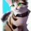 Placeholder: tabby cat animal, anime, ultra-detailed, white background, HD design by makoto shinkai, Granblue Fantasy