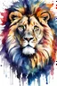 Placeholder: A lion portrayed in a watercolor sketch, adding a touch of vibrant colors for coloring book