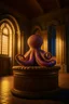 Placeholder: octopus on a throne in medieval castle, 4k, downlight, soft light, depth of field, photorealism