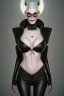 Placeholder: Carmen Dell`orifice as evil queen in black leather, leather, busty, cleavage, angry, stern look. character design by cory loftis, fenghua zhong, ryohei hase, ismail inceoglu and ruan jia. unreal engine 5, artistic lighting, highly detailed, photorealistic, fantasy