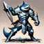 Placeholder: A hero with the head of a great shark from AD&D, encased in gleaming plate armor. His heavily armored fists capable of delivering devastating punches that can shatter mountains.