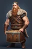 Placeholder: viking holding a treasure chest realistic style