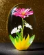 Placeholder: Surreal Waiizii Flower inside a glass sculpture, Art by Joshy Sly,