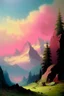 Placeholder: A pink alps with runestones painted by Ivan Aivazovsky
