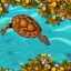 Placeholder: turtle and flower sea and mountain