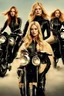 Placeholder: Poster for an action film called "The Motorbike Girls" starring Katherine McNamara, Margot Robbie and Georgia Henshaw wearing tight leather catsuits.
