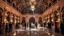 Placeholder: a modern luxury victorian big hall with this tema with a night party with people and pretty ladys