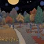 Placeholder: Colourful, peaceful, Egon Schiele, Max Ernst, Vincent Van Gogh, night sky filled with galaxies and stars, people, trees, flowers, one-line drawing, sharp focus, 8k, deep 3d field, intricate, ornate