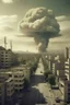 Placeholder: A nuclear bomb falls on a very crowded residential city