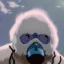 Placeholder: A Yeti with a gas mask