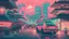 Placeholder: soothing 80s Japanese city ,