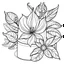 Placeholder: outline art for square Heart Candle Plumeria Ikebana style coloring page for kids, classic manga style, anime style, realistic modern cartoon style, white background, sketch style, only use outline, clean line art, no shadows, clear and well outlined