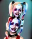 Placeholder: Harley quinn toddler, full body, soft skin, dramatic lighting, hyper realistic