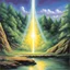 Placeholder: fantasy 90's tcg art of a beam of light