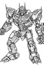 Placeholder: out line art of super transformers robots colouring pages with white background ,skech style ,full body.only use outline,mandala style,clean line art,white background,no shadow and clear and well outlined