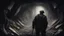 Placeholder: (masterpiece), best quality, expressive eyes, miners, working inside a mine, dark horror art style, dark art style, horror art style, using pickaxe, view from back