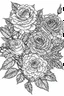 Placeholder: Outline art for coloring page, STYLISH ROSES, coloring page, white background, Sketch style, only use outline, clean line art, white background, no shadows, no shading, no color, clear