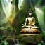 Placeholder: Buddha in a jungle, hyper realistic, photography, rays, amazing lighting