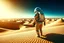 Placeholder: Digital Art, Digital Masterpiece, High Definition, Colorful, Natural Illumination, Spotlight, Day light, (1 small man:2.5), (Astronaut costume:3),(Desert dunes:2), realistic, action film style