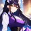 Placeholder: Clear focus, 8k, high quality, detailed, beautiful lighting, vibrant colors, black long hair, vibrant golden eyes, girl, purple maid outfit,