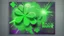 Placeholder: rave poster with Four-leaf clover and laser