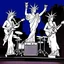 Placeholder: The Statues of Liberty performing as a rock band