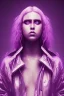 Placeholder: Singer Danish MØ in style cute cyberpunk, purple tones, high lighting