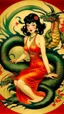 Placeholder: Betty page art from japanese style 1900 traditional dragon