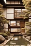 Placeholder: A (serene) house in the style of (Japanese Zen) with an (elegant) mood and a (view).