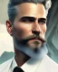 Placeholder: Handsome white human male, educated man, glasses, with a trimmed but uneven beard, blue eyes with slick blonde hair, full-scale head and shoulders portrait, concept art portrait by Greg Rutkowski, WLOP, Alphonse Mucha dynamic lighting hyperdetailed intricately detailed Splash, volumetric lighting fantasy